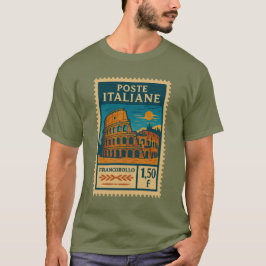 Vintage Italy Postage Stamp Shirt Tシャツ