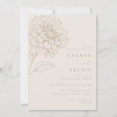 Vintage Ivory Boho Floral Wedding 招待状 (正面)