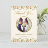 Vintage Ivory Elegant Ballroom Wedding サンキューカード (スタンド正面)