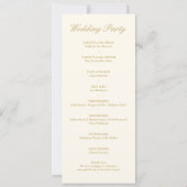 Vintage Ivory Elegant Wedding Ceremony Program (裏面)
