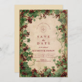 Vintage Ivy and Berries Wedding セーブザデート (正面/裏面)