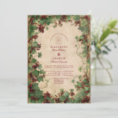 Vintage Ivy and Berries Wedding 招待状 (スタンド正面)