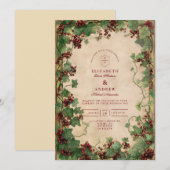 Vintage Ivy and Berries Wedding 招待状 (正面/裏面)