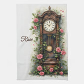 Vintage Ivy Rose Grandfather Clock キッチンタオル (縦)