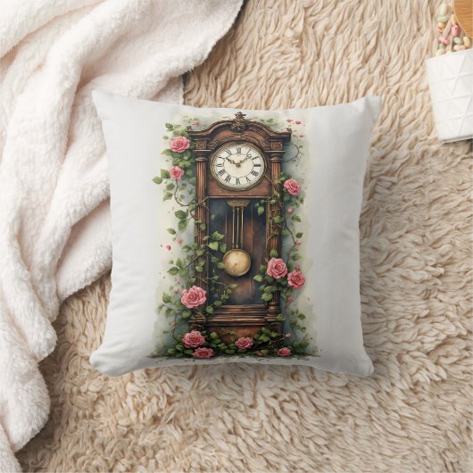 Vintage Ivy Rose Grandfather Clock クッション (ブランケット)