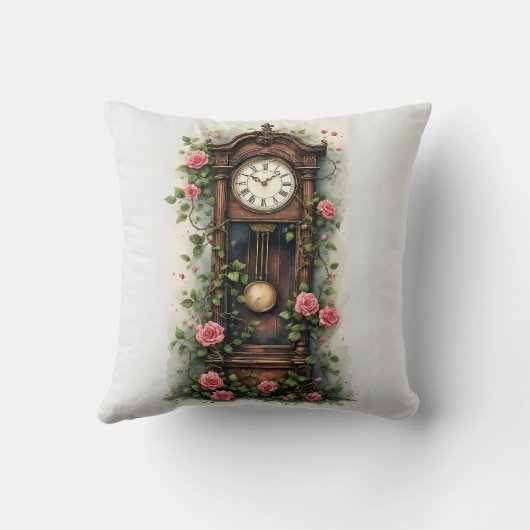 Vintage Ivy Rose Grandfather Clock クッション (裏面)