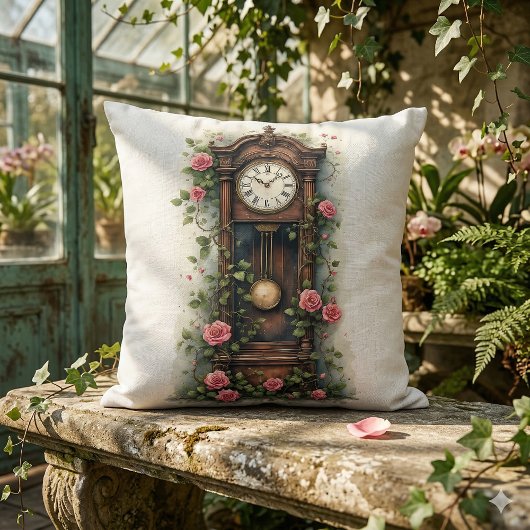 Vintage Ivy Rose Grandfather Clock クッション