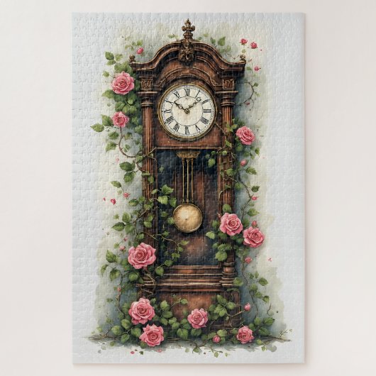 Vintage Ivy Rose Grandfather Clock ジグソーパズル (縦)