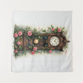 Vintage Ivy Rose Grandfather Clock タペストリー (正面(横))