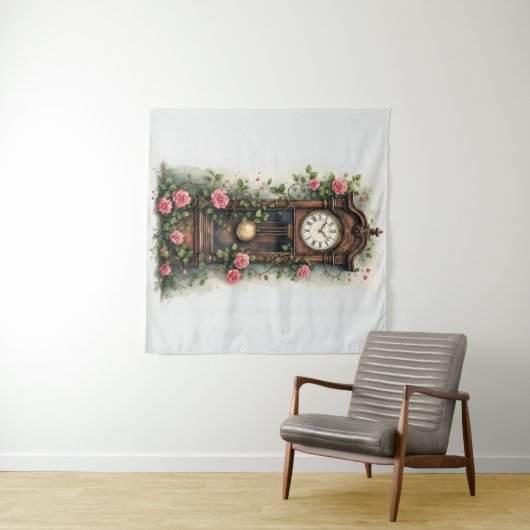 Vintage Ivy Rose Grandfather Clock タペストリー (インサイチュ(横))