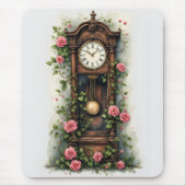 Vintage Ivy Rose Grandfather Clock マウスパッド (正面)