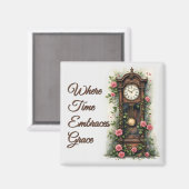Vintage Ivy Rose Grandfather Clock マグネット (正面/裏面)