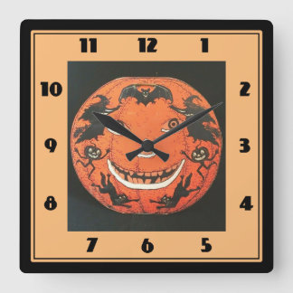 Vintage Jack O Lantern Wall Clock Wall Clock スクエア壁時計