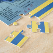 Vintage Jamaica Map Postcard ジグソーパズル (側面)