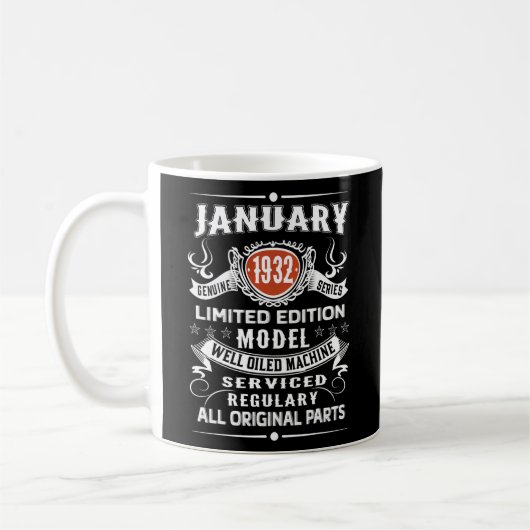 Vintage January 1932 Limited Edition 90th コーヒーマグカップ (左)