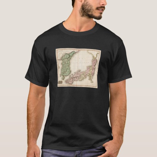 Vintage Japan & Korea Map 1809 Tシャツ (正面)