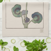Vintage Japan Spring Floral: Geranium & Butterfly キッチンタオル (折り畳み)