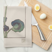 Vintage Japan Spring Floral: Geranium & Butterfly キッチンタオル (四つ折り)