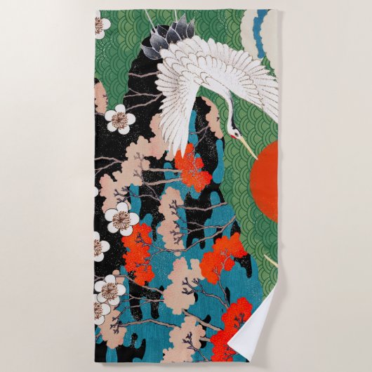 Vintage Japanese Art  ビーチタオル (正面)