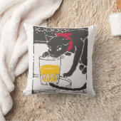 Vintage Japanese Beer Cat Art Goyo Retro クッション (ブランケット)