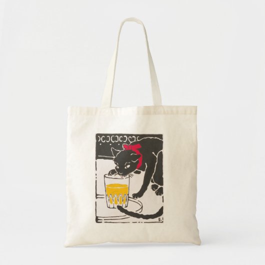 Vintage Japanese Beer Cat Art Goyo Retro  トートバッグ (正面)