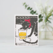 Vintage Japanese Beer Cat Art Goyo Retro ポストカード (スタンド正面)
