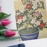 Vintage Japanese Blooming Azalea Bonsai Art ジグソーパズル<br><div class="desc">Colorful flowers in blue pot jigsaw puzzle. Vintage art from Japan by famous print and painting master Ohara Koson. The painting features an azalea plant in a blue pot with a multitude of beautiful flowers blooming on its branches. Fun puzzle for nature and gardening lovers who also enjoy beautiful traditional...</div>