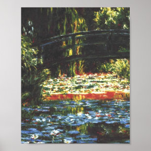 Vintage Japanese Bridge in Giverny Claude Monet ポスター