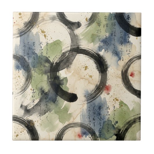 Vintage Japanese Calligraphy Art (3) タイル (正面)