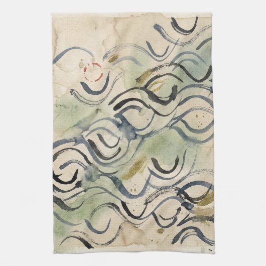 Vintage Japanese Calligraphy Art (6) キッチンタオル (縦)