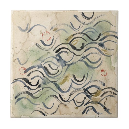 Vintage Japanese Calligraphy Art (6) タイル (正面)