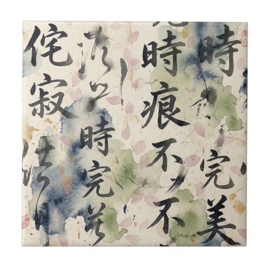 Vintage Japanese Calligraphy Art (9) タイル (正面)