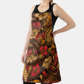 Vintage japanese elements seamless pattern with fa エプロン (インサイチュ)