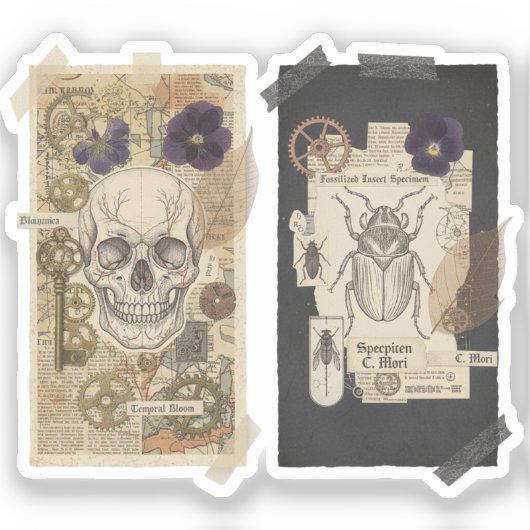 Vintage Japanese Gothic Collage  シール (正面)