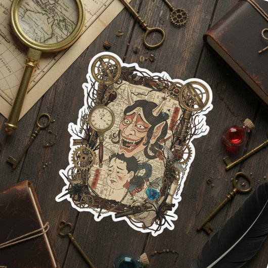 Vintage Japanese Gothic Collage – シール