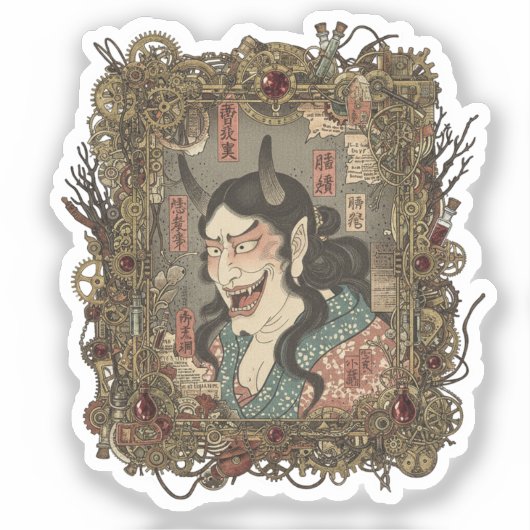 Vintage Japanese Gothic Collage  Sticker シール (正面)