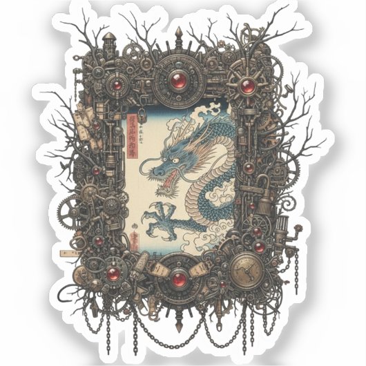 Vintage Japanese Gothic Collage  Sticker シール (正面)