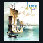 "Vintage Japanese Junk-1871," ポスター<br><div class="desc">Traditionally, the hull has a horseshoe-shaped stern supporting a high poop deck. The bottom is flat with no keel (similar to a sampan), so that the boat relies on a daggerboard, leeboard or very large rudder to prevent the boat from slipping sideways in the water. The largest junks, the treasure...</div>
