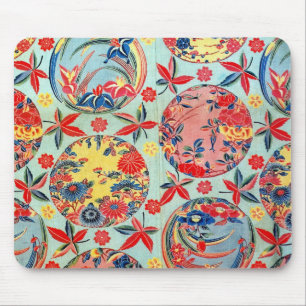 Vintage Japanese Kimono Textile (Bingata) マウスパッド