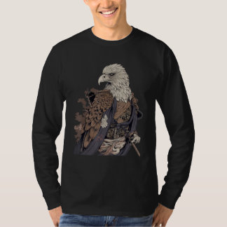Vintage Japanese Samurai Bald Eagle Tシャツ