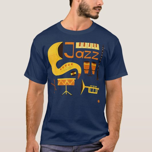 Vintage Jazz Music Tシャツ (正面)
