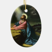 Vintage Jesus Christ Praying, Garden of Gethsemane セラミックオーナメント (裏面)