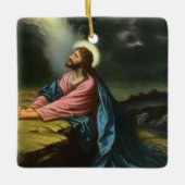 Vintage Jesus Christ Praying, Garden of Gethsemane セラミックオーナメント (正面)