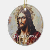 Vintage Jesus Loves You セラミックオーナメント (左)