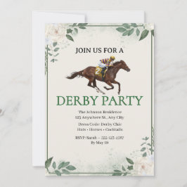 Vintage Jockey Horse Racing Derby Party Invitation 招待状