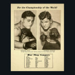 Vintage Joe Lewis vs James Braddock Poster ポスター<br><div class="desc">Vintage high quality Joe Lewis vs James Braddock poster art.  Recreated/restored vintage art.</div>