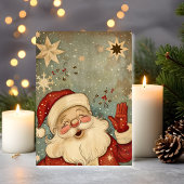 Vintage Jolly Santa Claus Christmas カード