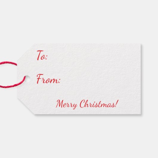 Vintage Jolly Santa Hello ギフトタグ (裏面横)