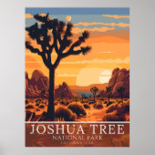 Vintage Joshua Tree National Park - Sunset  ポスター (正面)
