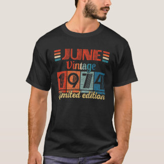 Vintage June 1974 48Th Birthday Gifts 48 Years Old Tシャツ